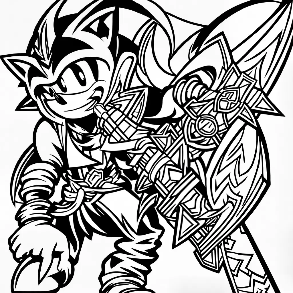 Fotos desenhos colorir espada sonic