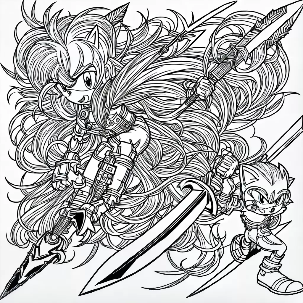 Fotos sonic espada colorir 16 paginas