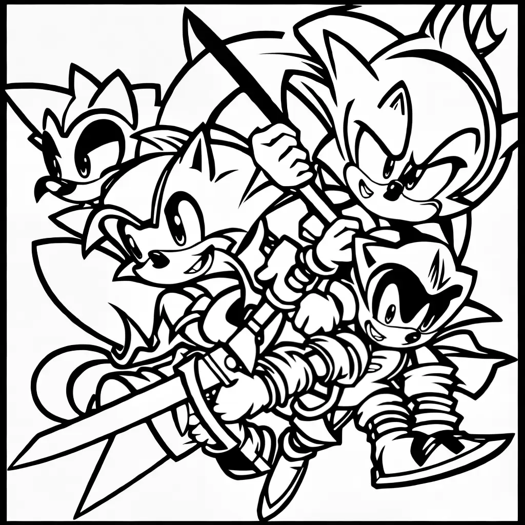 Fotos sonic espada colorir paginas