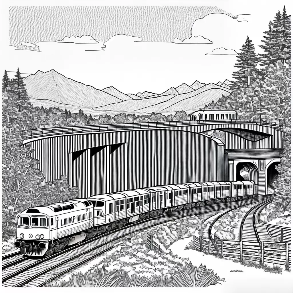 Fotos tunel trem montanhas arvores colorir Fotos tunel trem montanhas arvores colorir