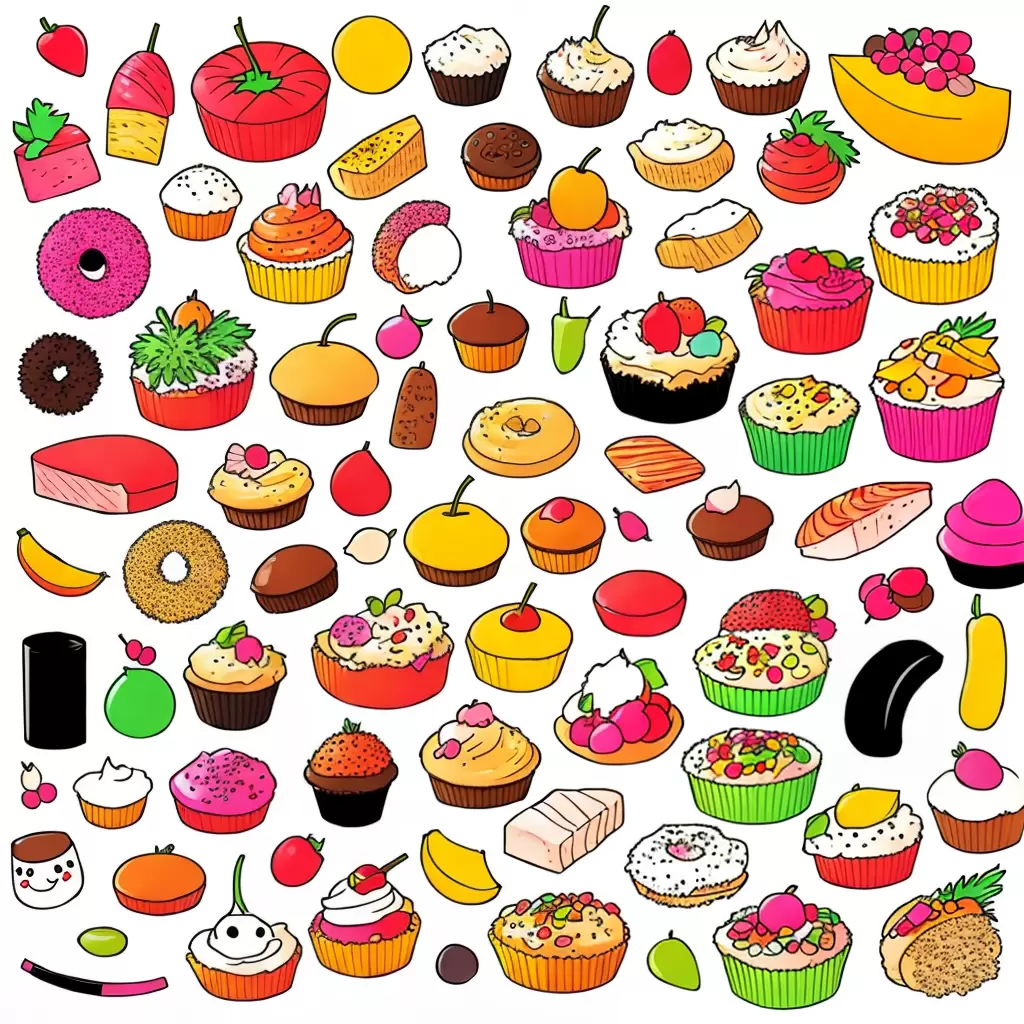 Fotos prato kawaii colorido comida