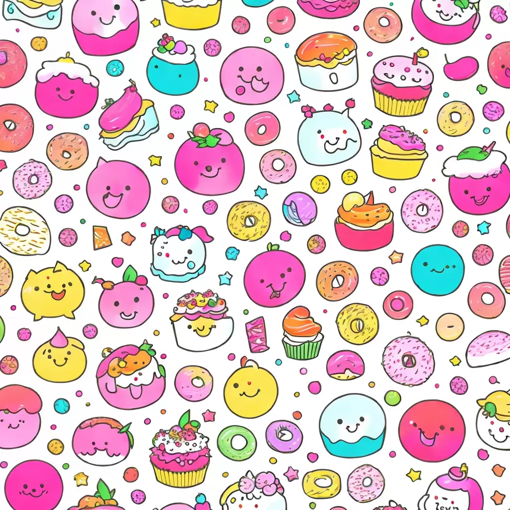 Fotos ilustracao kawaii comida colorida