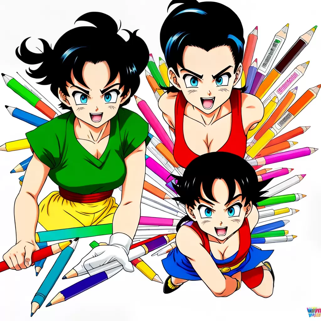 Fotos dragon ball z videl colorir