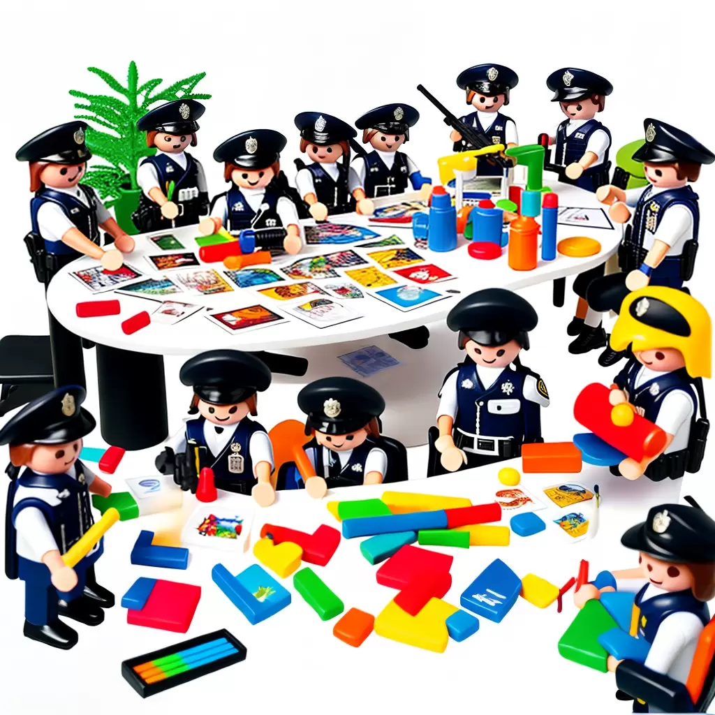 Fotos criancas mesa colorir playmobil policia Fotos criancas mesa colorir playmobil policia