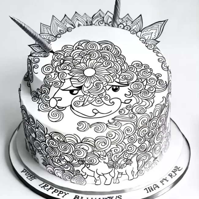 Fotos colorir unicornio bolo doce