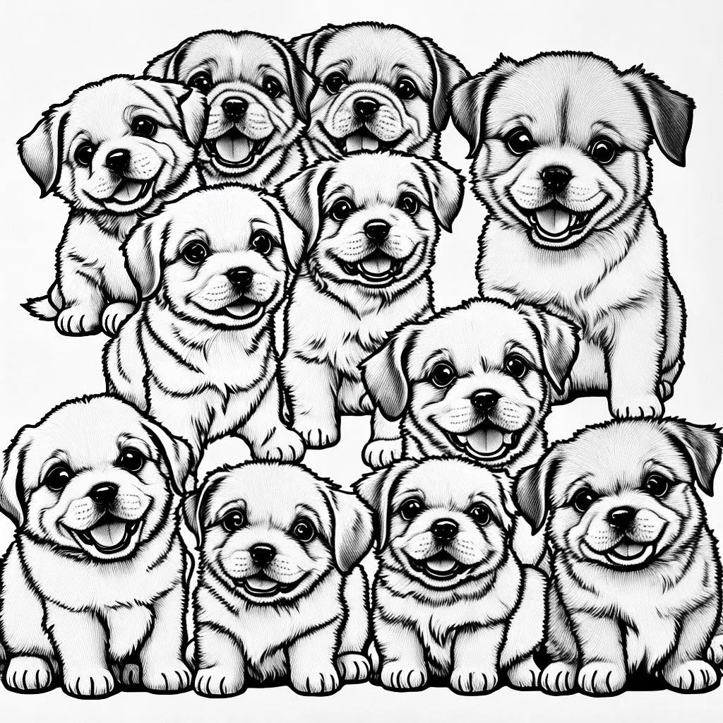 Fotos cachorros fofos brincando colorir