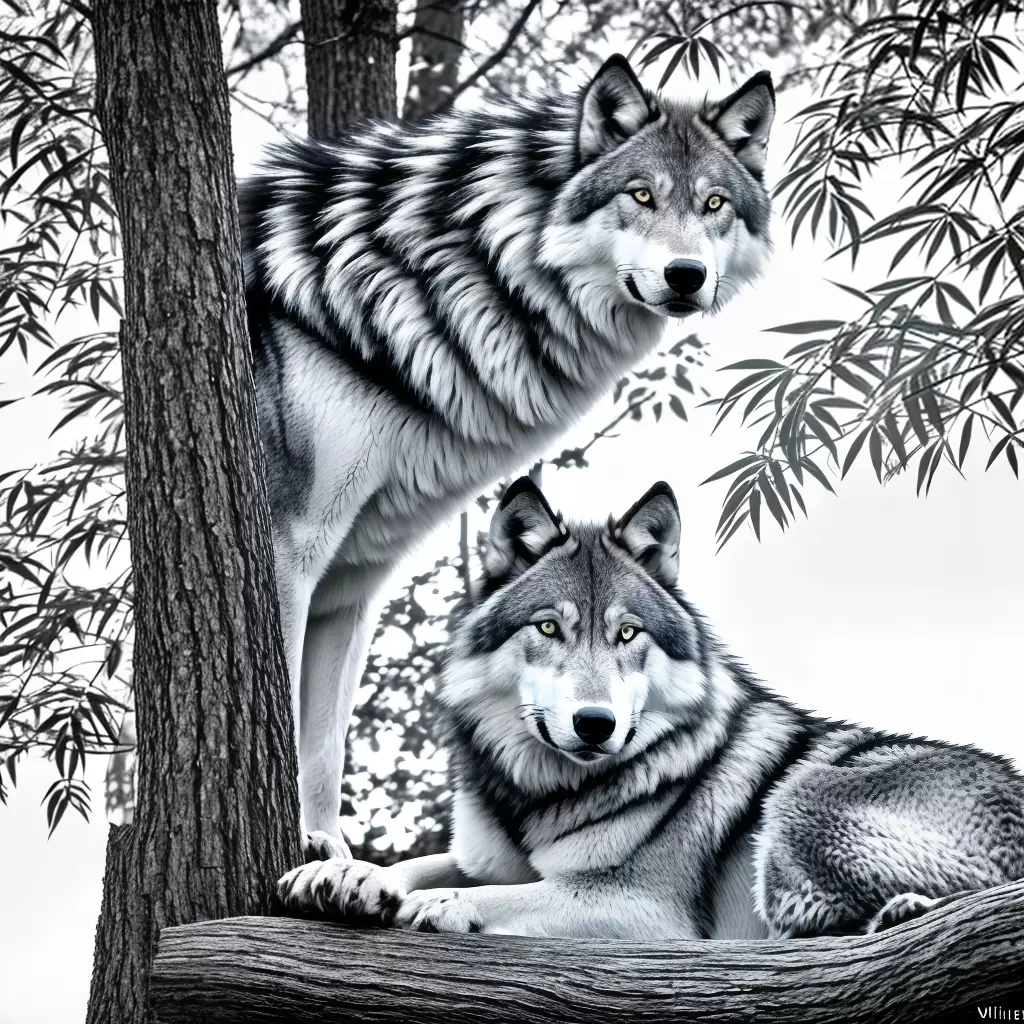 Fotos lobo floresta serenidade gaze