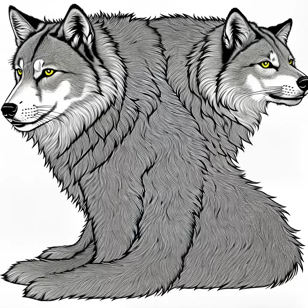 Fotos desenhos colorir lobo sentado