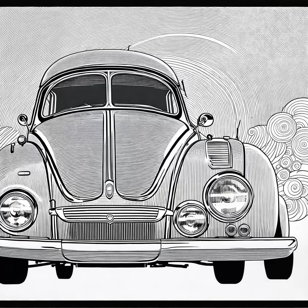 Fotos desenho fusca sorridente crianca