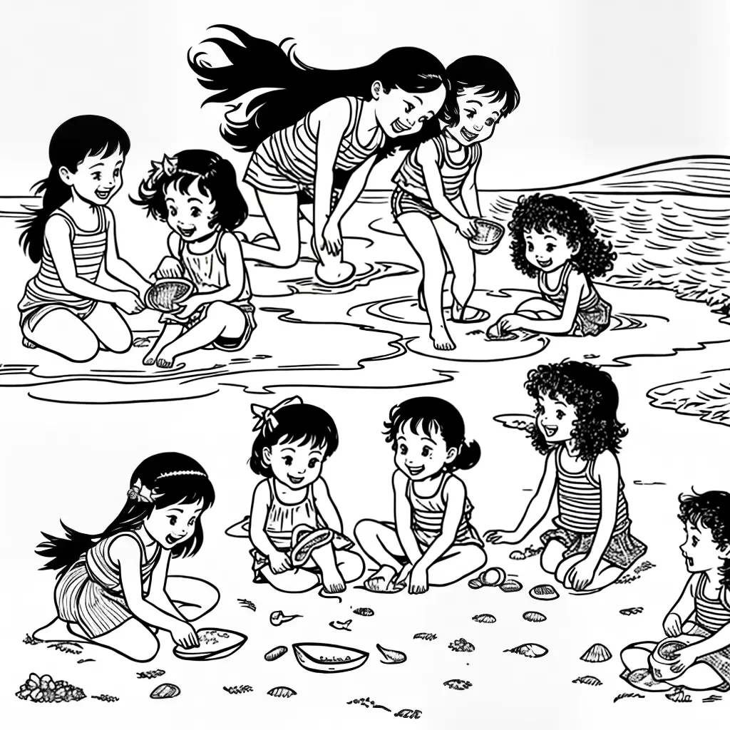 Fotos praia meninas sol areia conchas Fotos praia meninas sol areia conchas