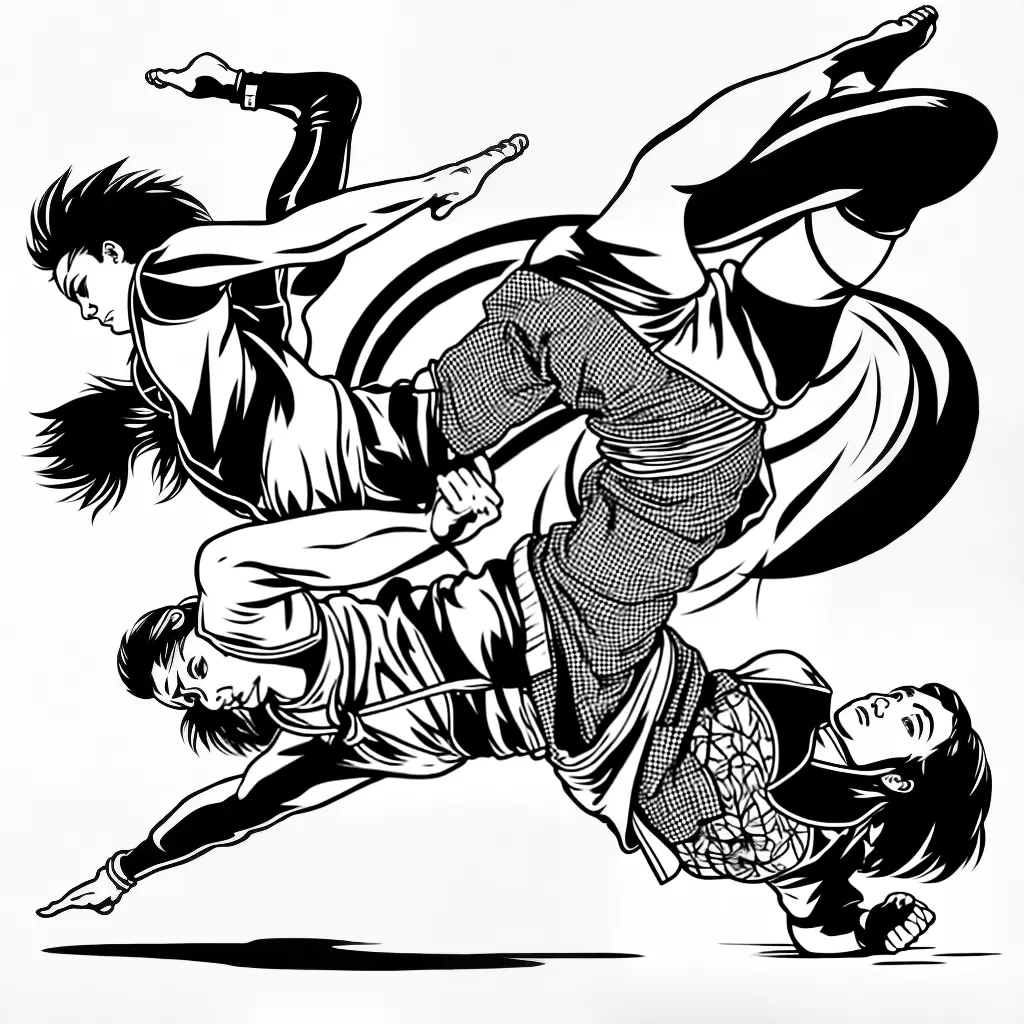 Fotos capoeira chute ilustracao preto branco Fotos capoeira chute ilustracao preto branco