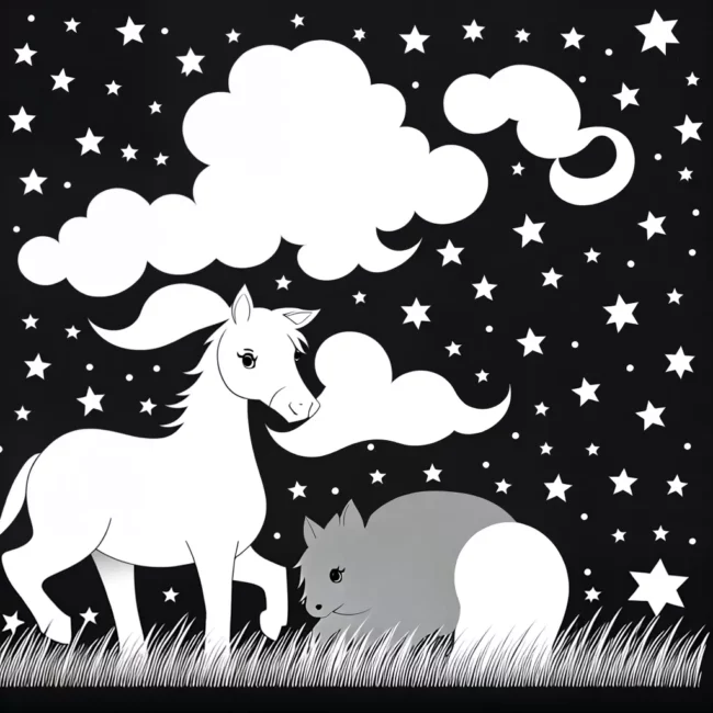 Fotos cavalo sonhando nuvens estrelas Fotos cavalo sonhando nuvens estrelas