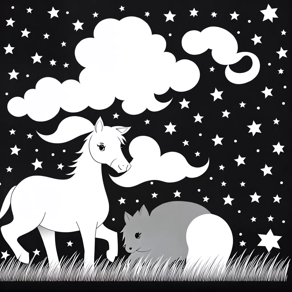 Fotos cavalo sonhando nuvens estrelas