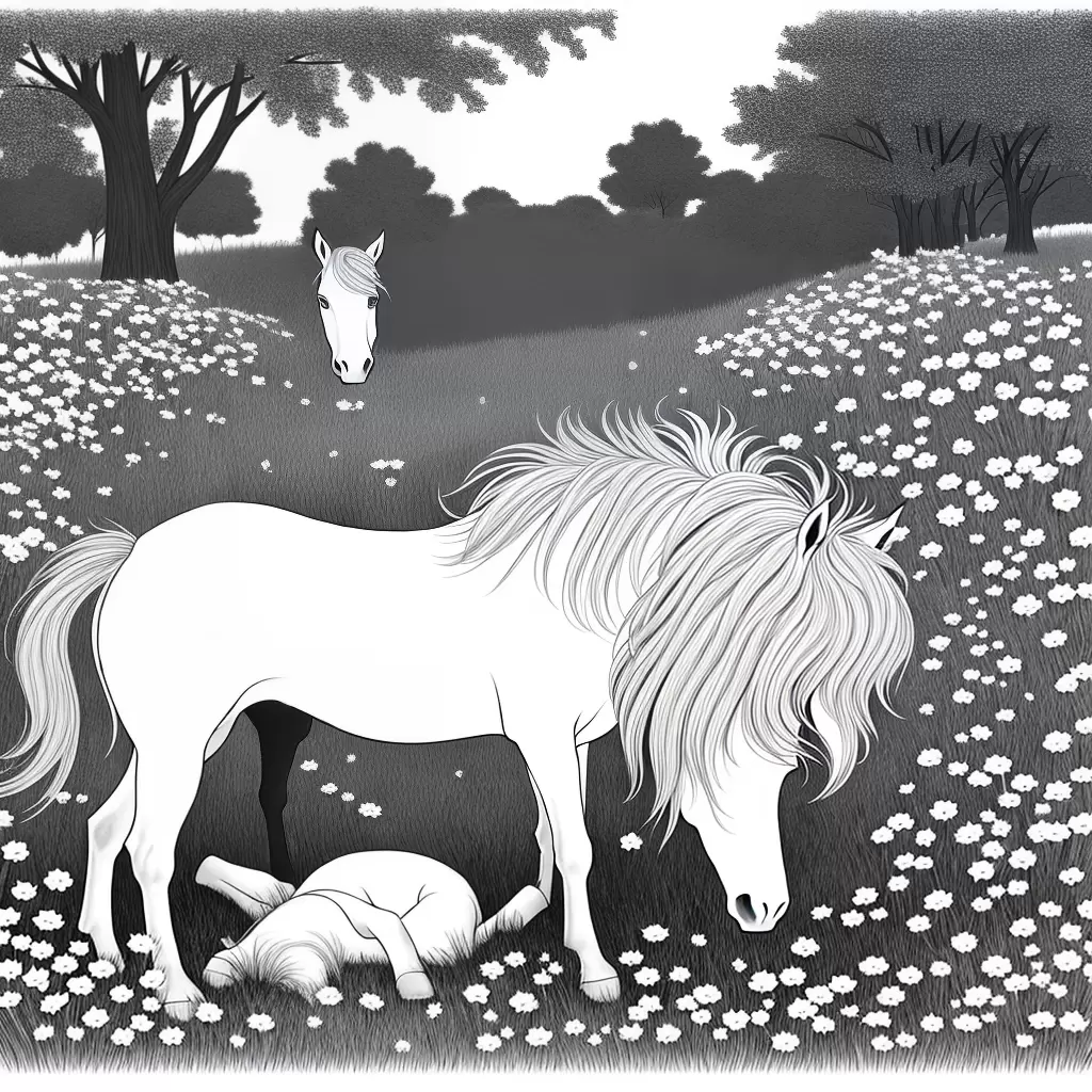 Fotos cavalo dormindo preto branco ilustracao