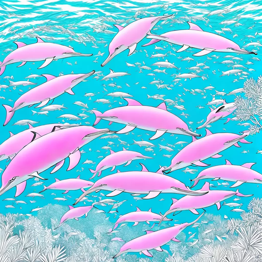 Fotos boto rosa ilustracao nadando agua
