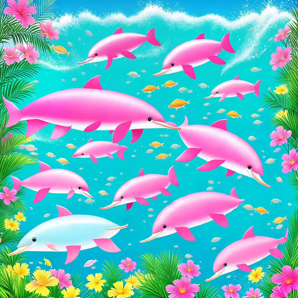 Fotos boto rosa nadando agua clara 1