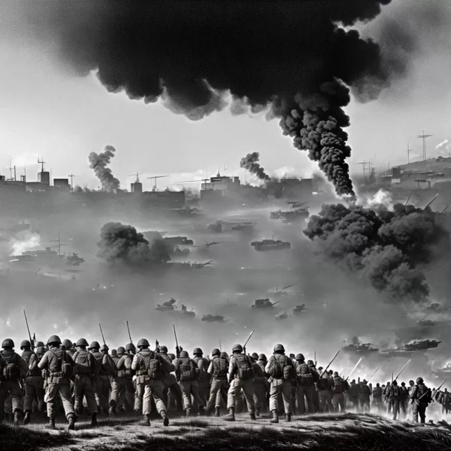 Fotos ilustracao guerra soldados armas explosao Fotos ilustracao guerra soldados armas explosao