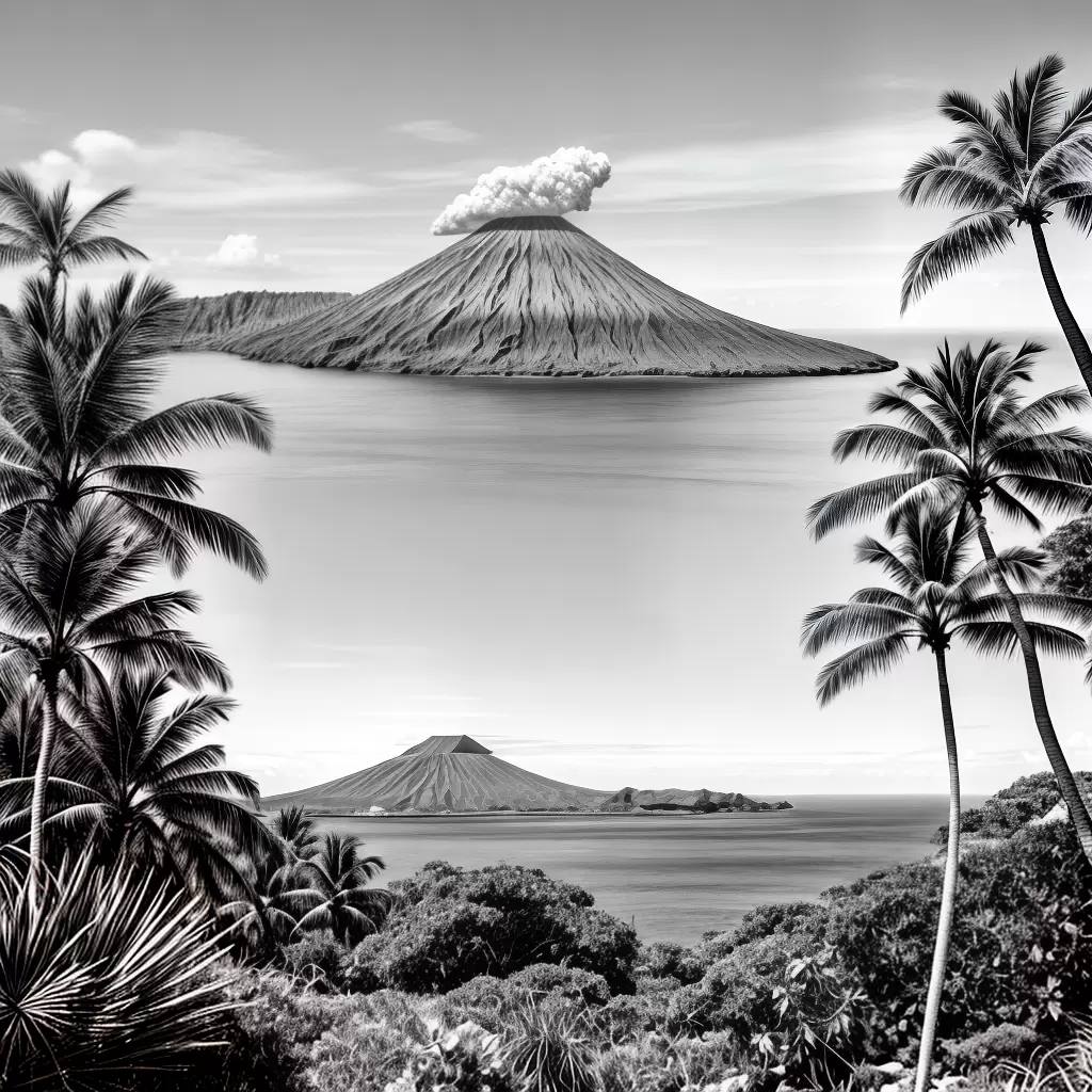 Fotos ilha vulcanica preto branco crianca colorir