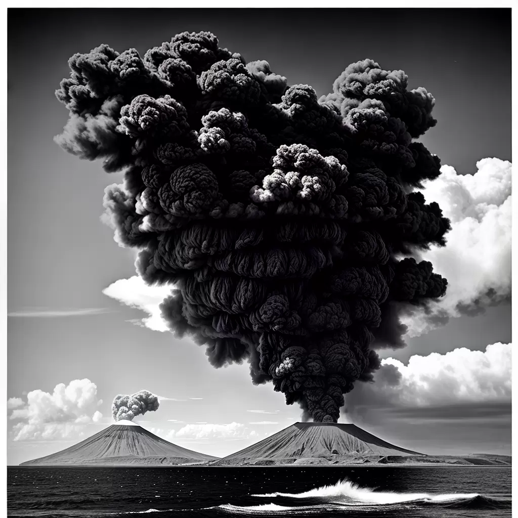 Fotos ilha vulcanica tempestade vegetacao