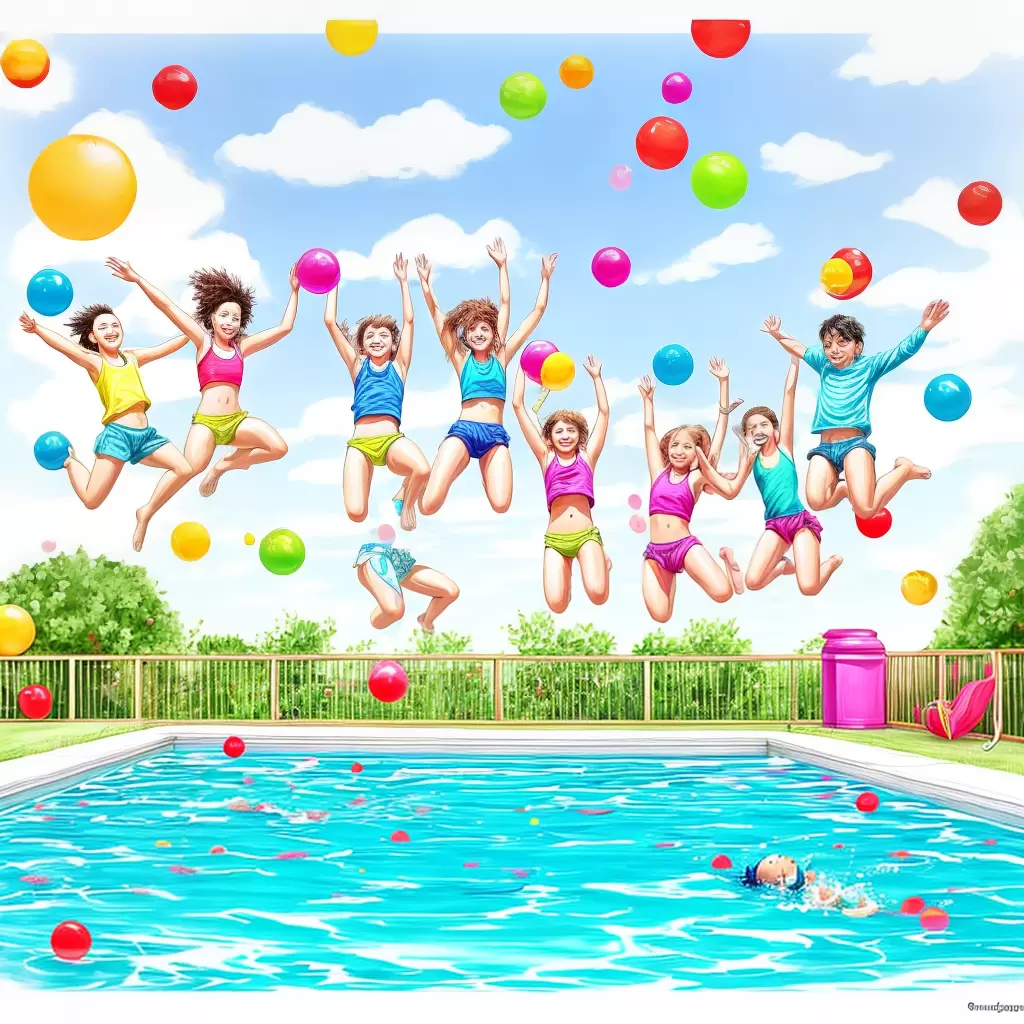 Fotos colorir criancas piscina sol Fotos colorir criancas piscina sol