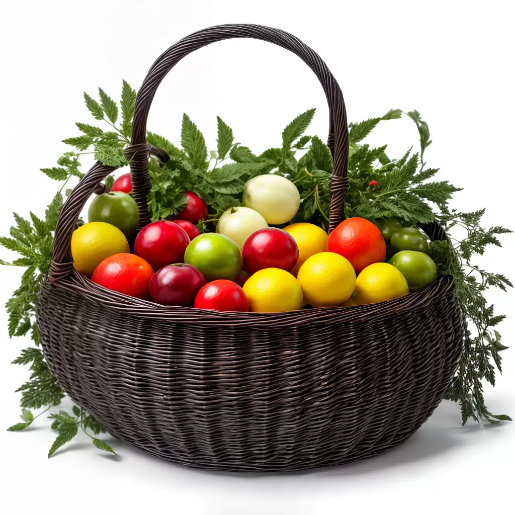 Fotos cesta frutas jugosas letras j