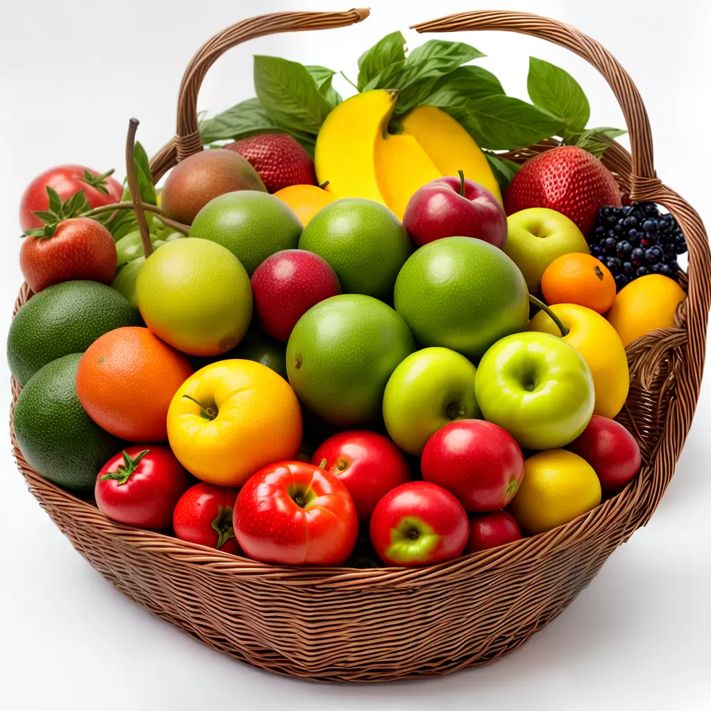 Fotos cesta frutas m letra infantil