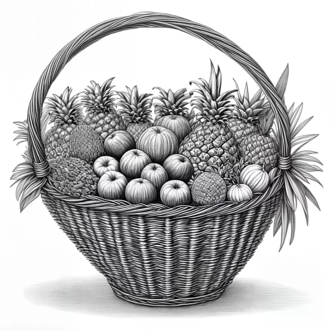 Fotos cesta frutas q infantis colorir 1