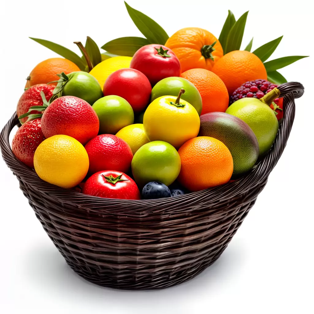 Fotos cesta frutas tropicais ilustracao colorir