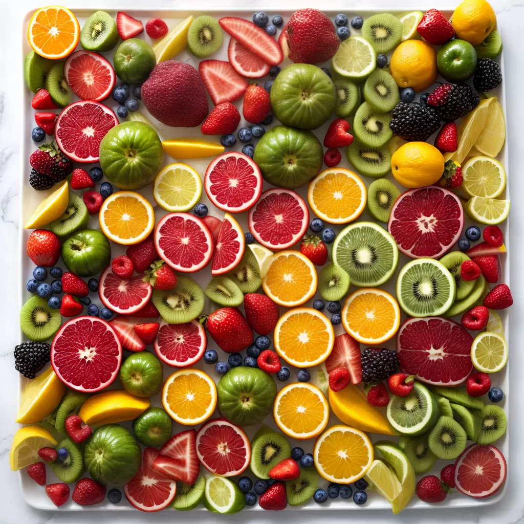 Fotos frutas letra v ilustracao colorida
