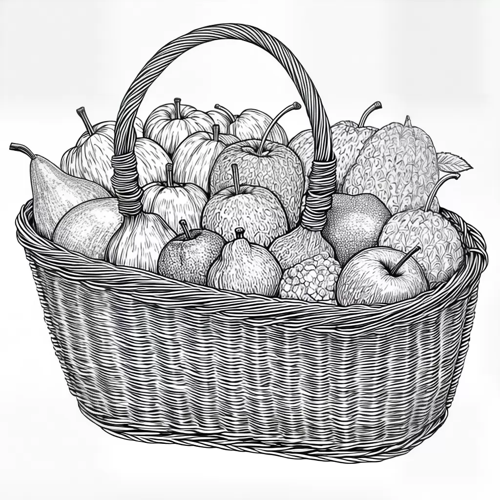 Fotos cesta frutas letra w colorir