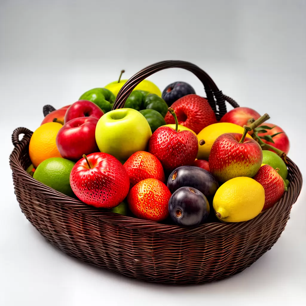 Fotos cesta frutas x coloridas para colorir