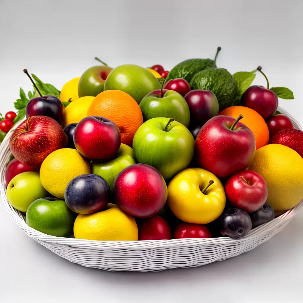 Fotos cesta frutas y coloridas infantil