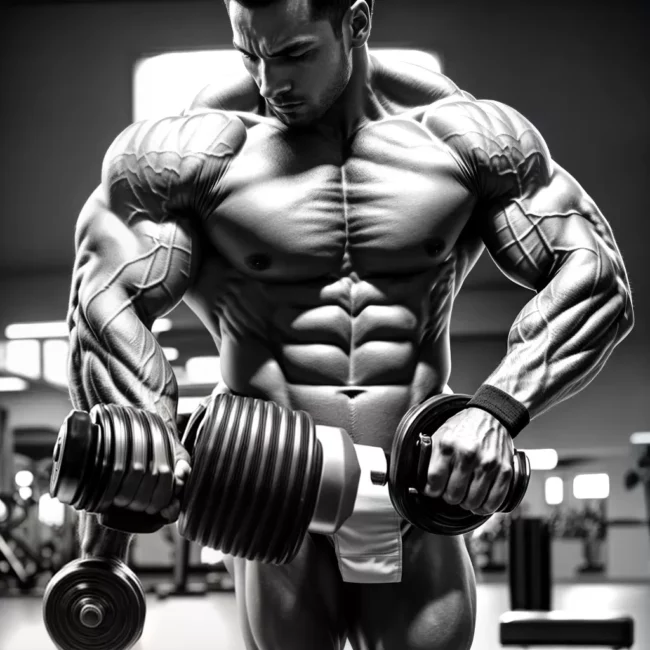 Fotos homem musculoso malhando equipamentos fitness