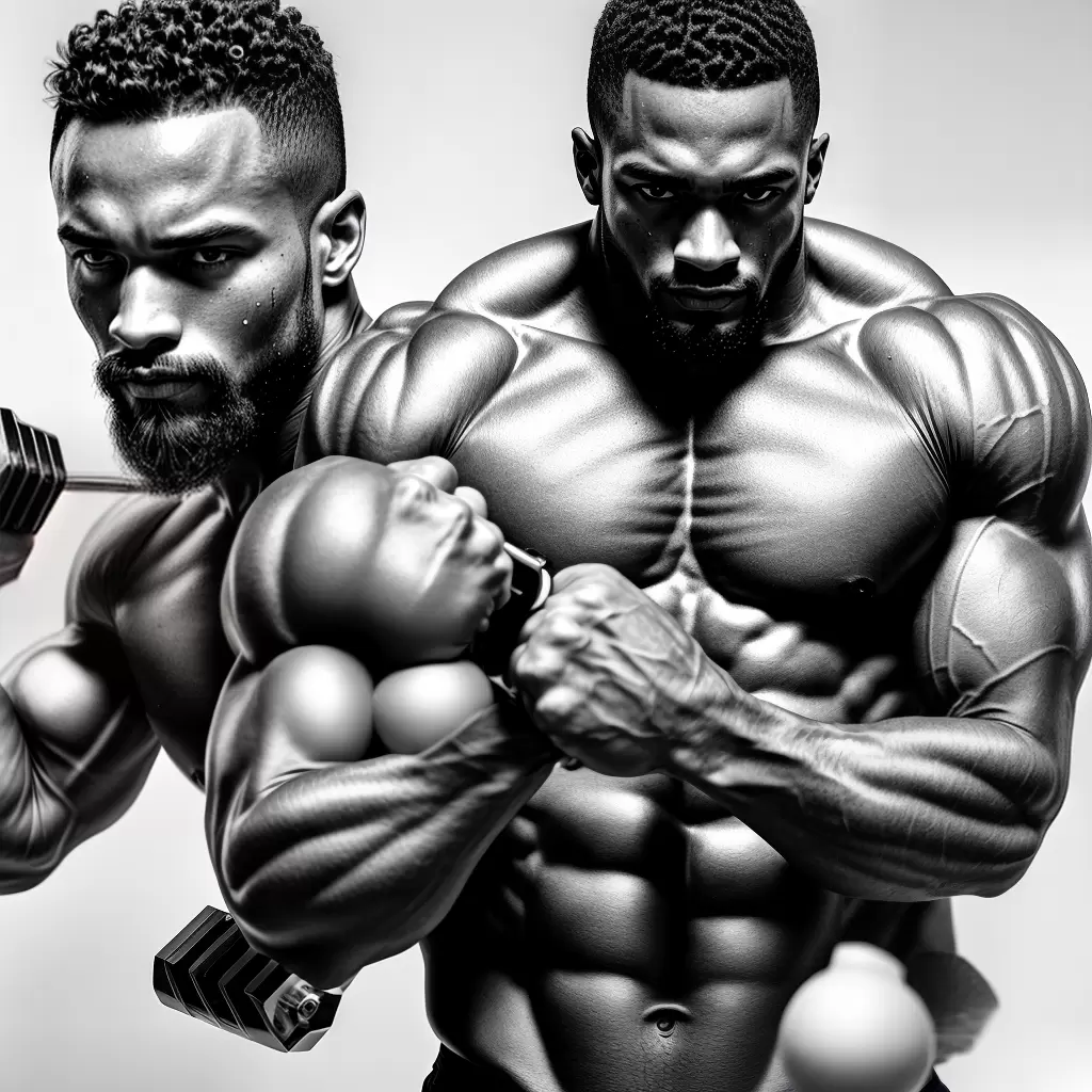 Fotos homem musculoso levantando peso academia