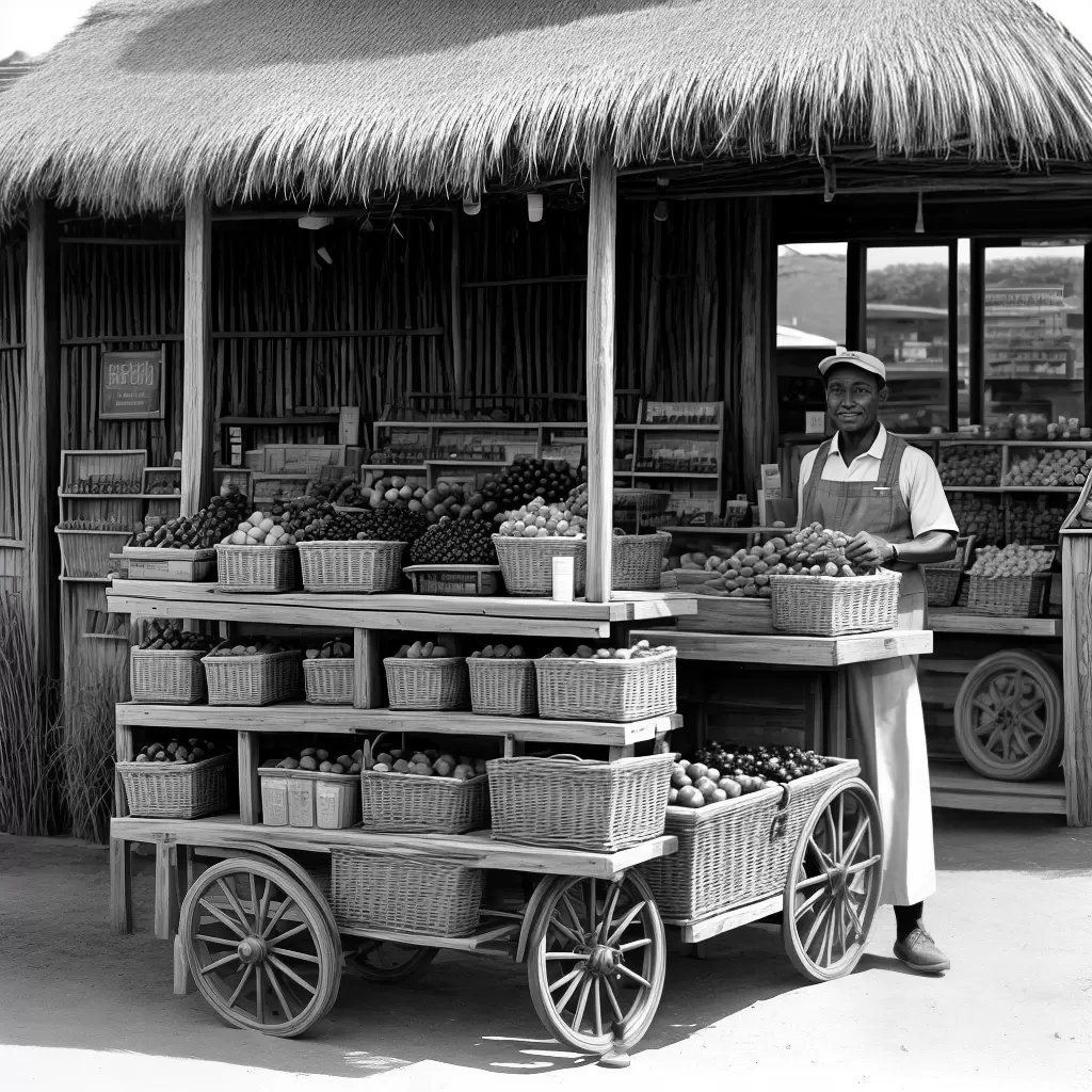 Fotos banca frutas ilustracao preto branco