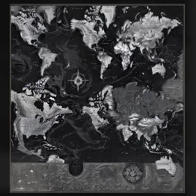 Fotos mapa mundi preto branco setas animais