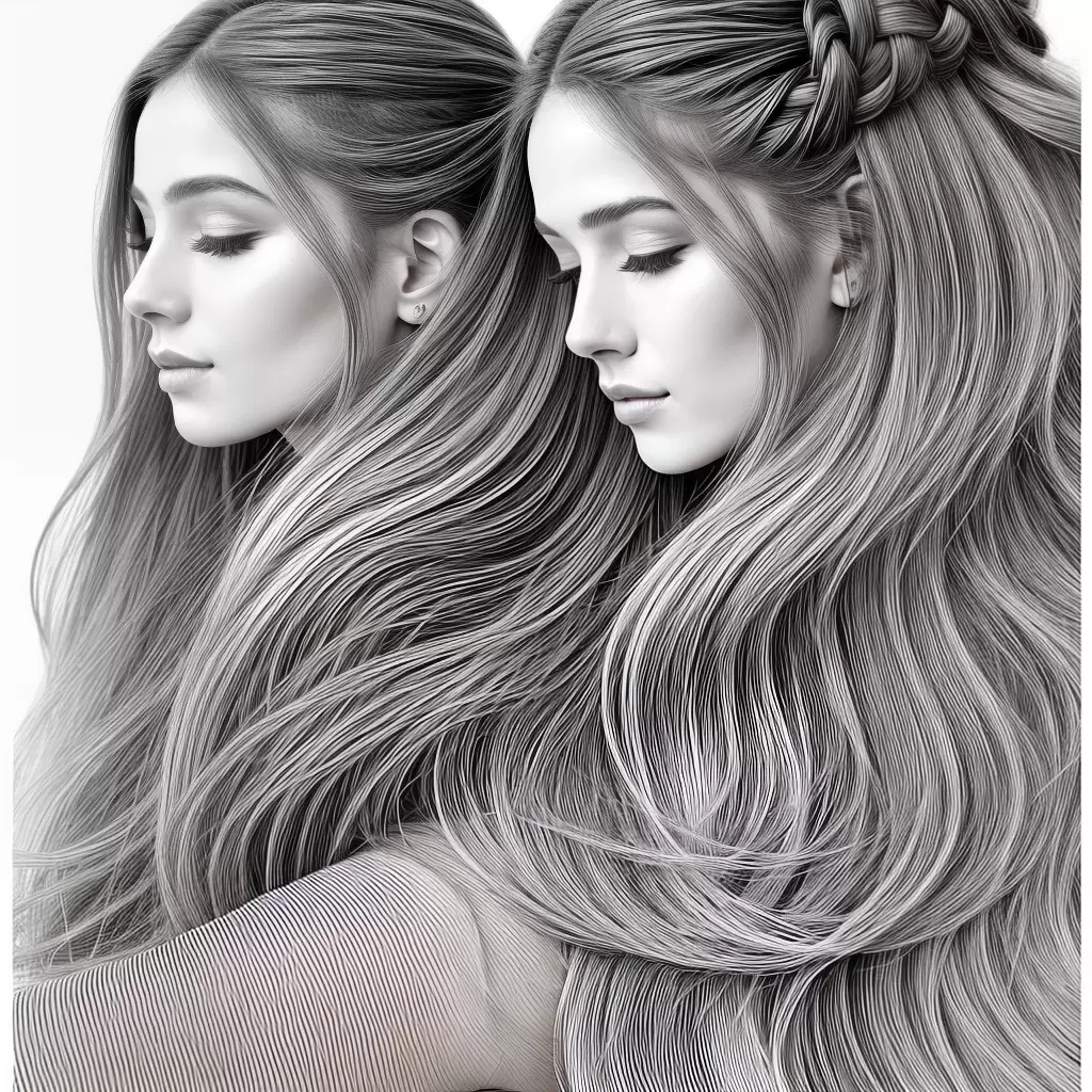 Fotos ilustracao preto branco mulher tranca serenidade