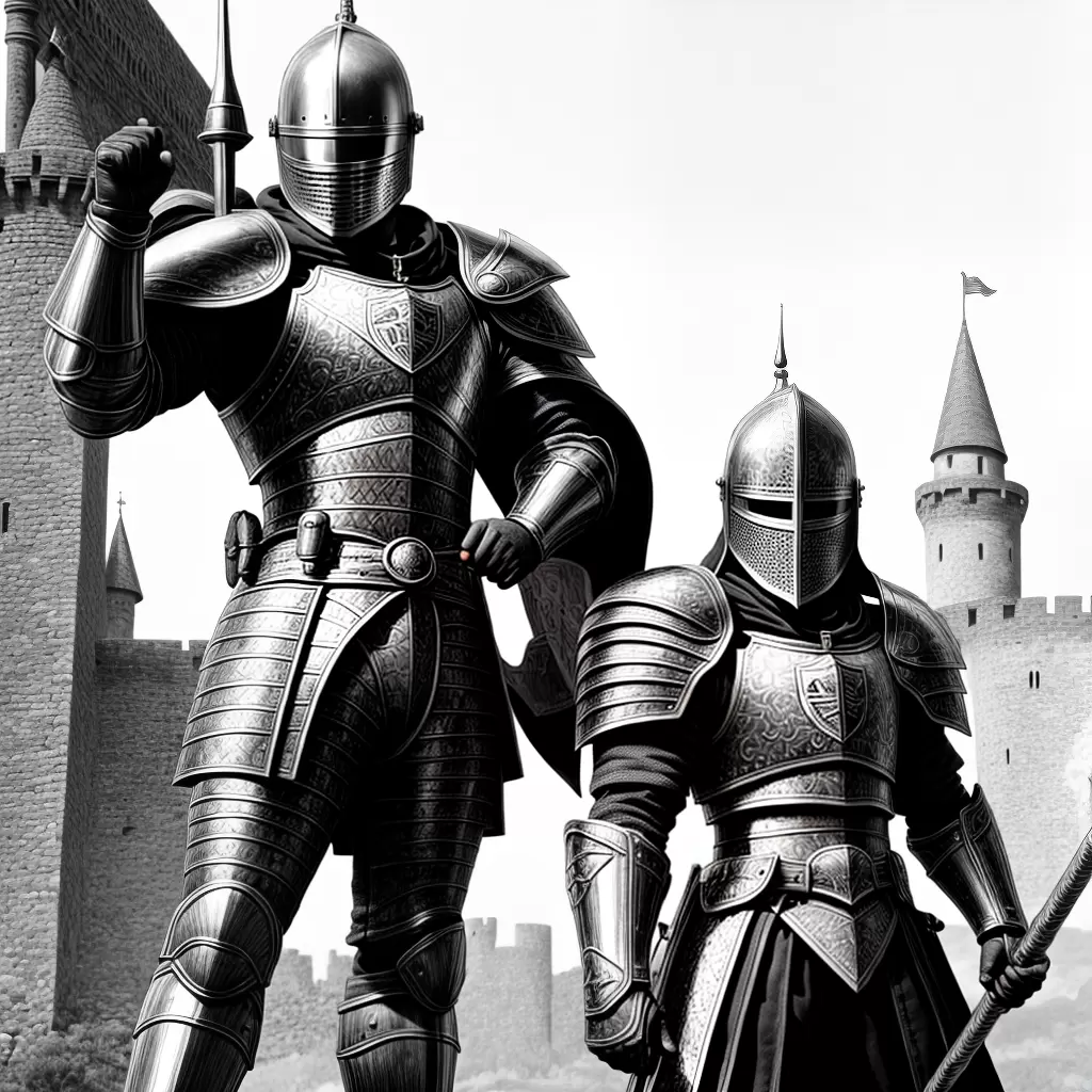 Fotos desenho cavaleiro espada escudo castelo