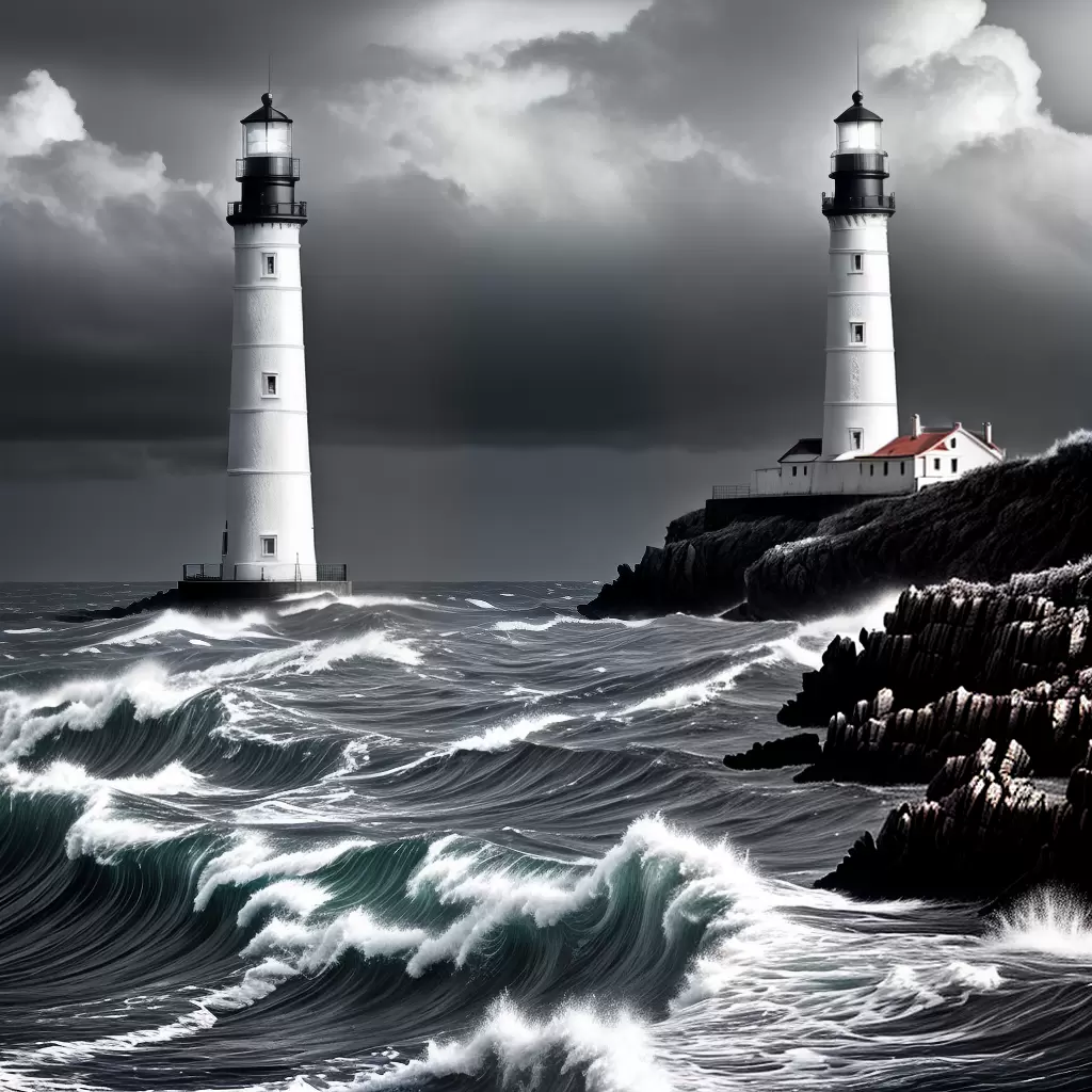 Fotos faro tempestade mar seguranca