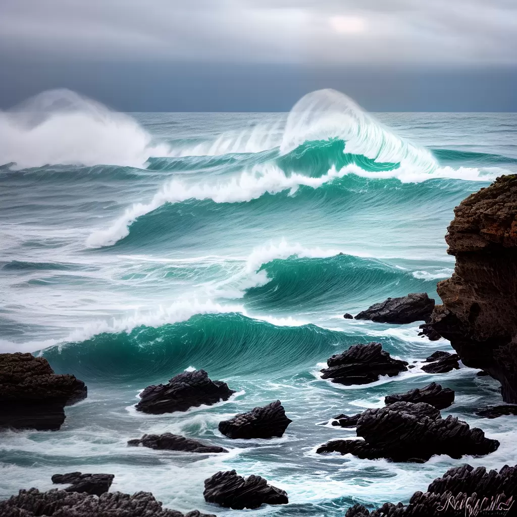 Fotos oceano tempestade ondas rochas