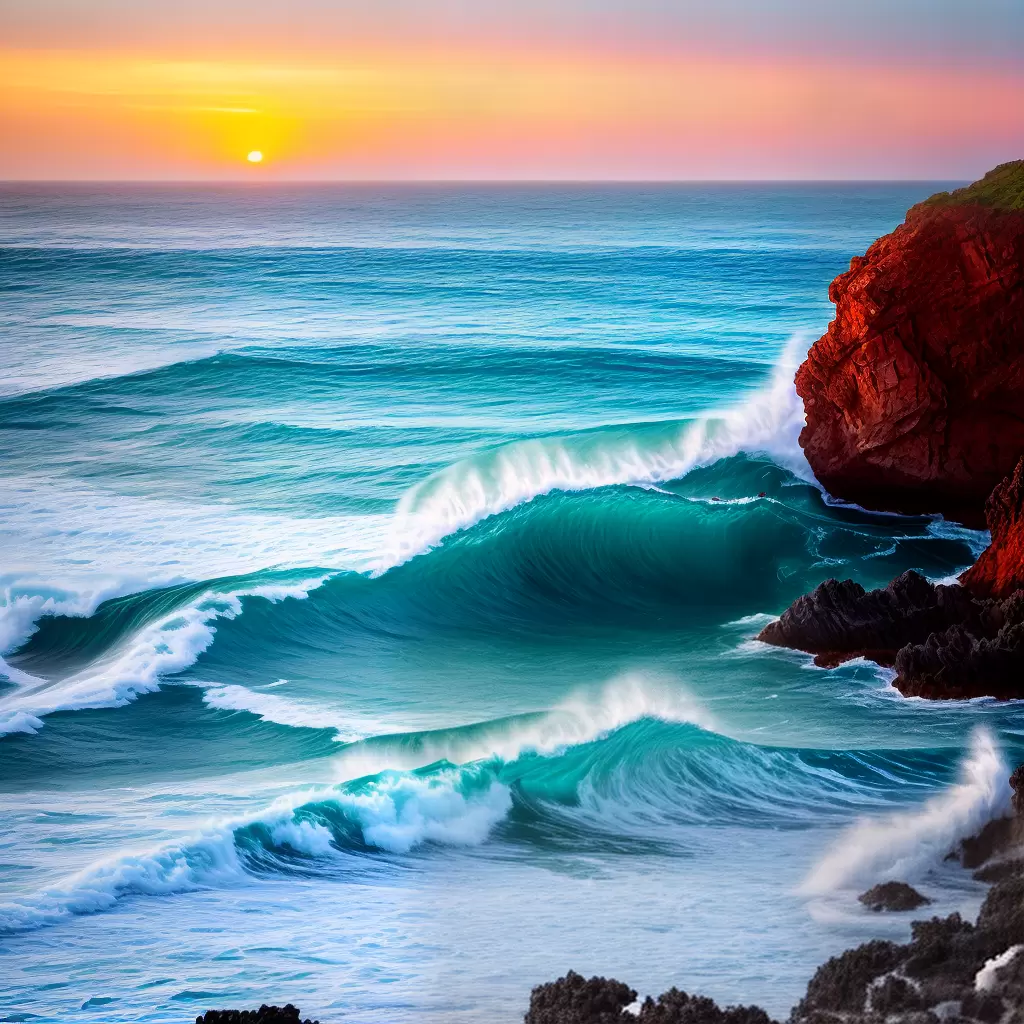 Fotos onda mar cores por do sol