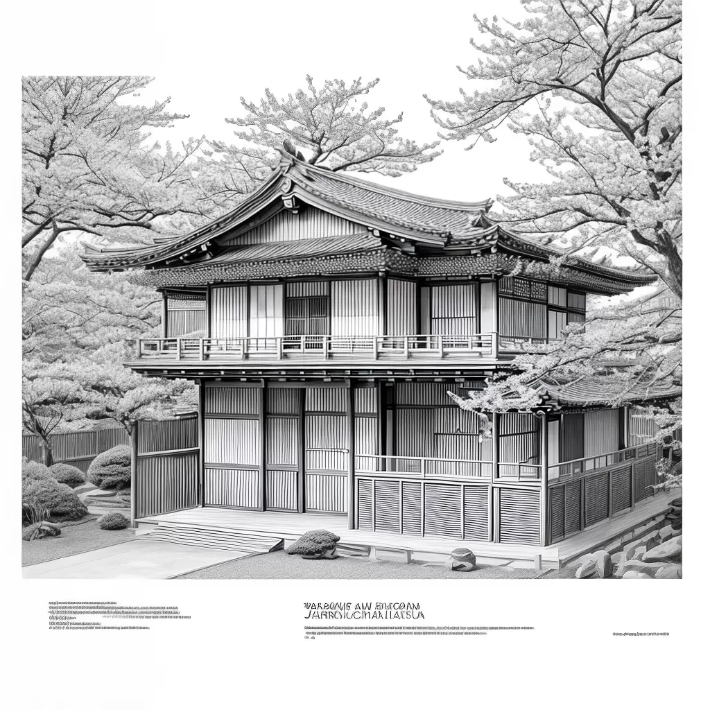 Fotos casa japonesa jardim cerejeiras colorir