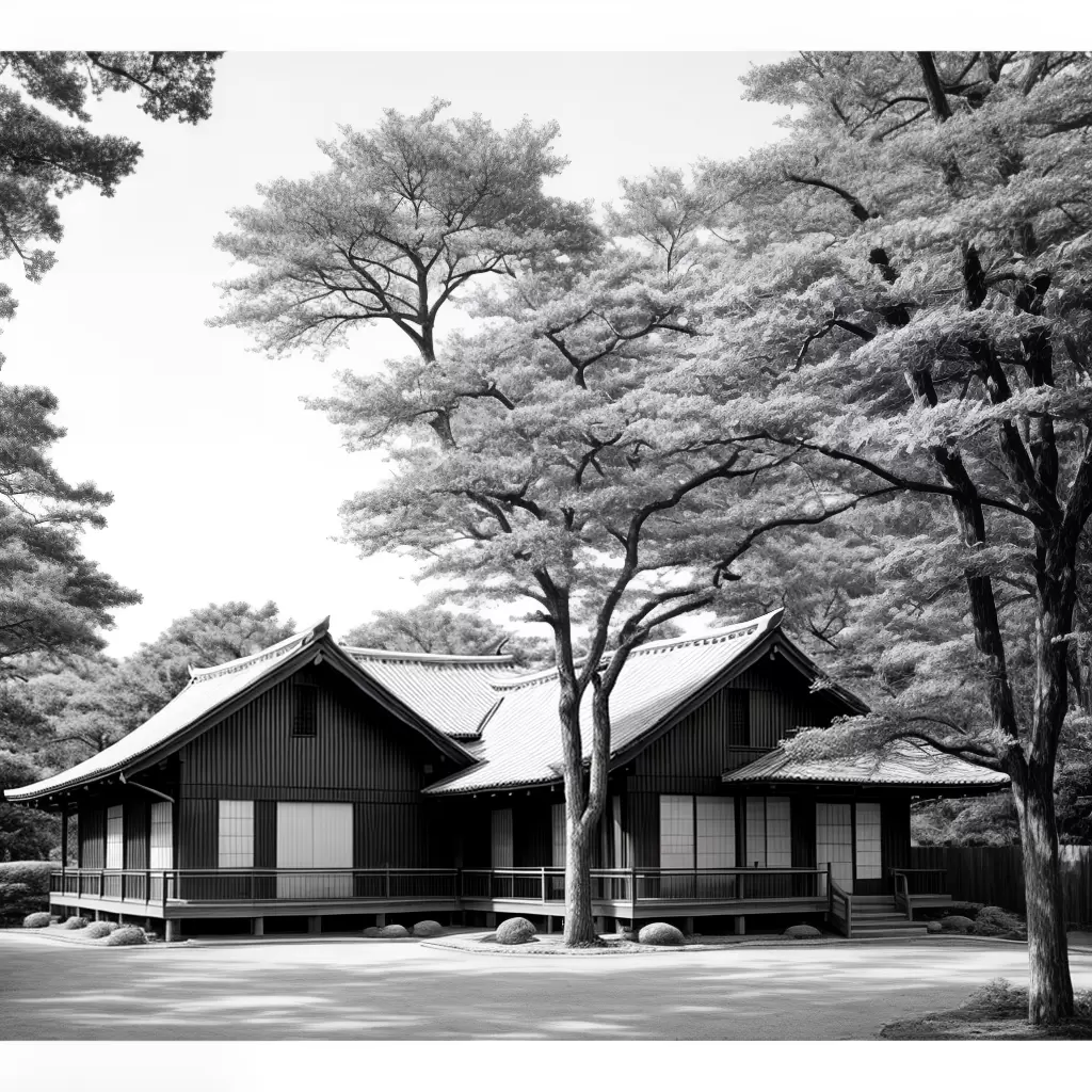 Fotos casa japonesa tradicional arvore ponte
