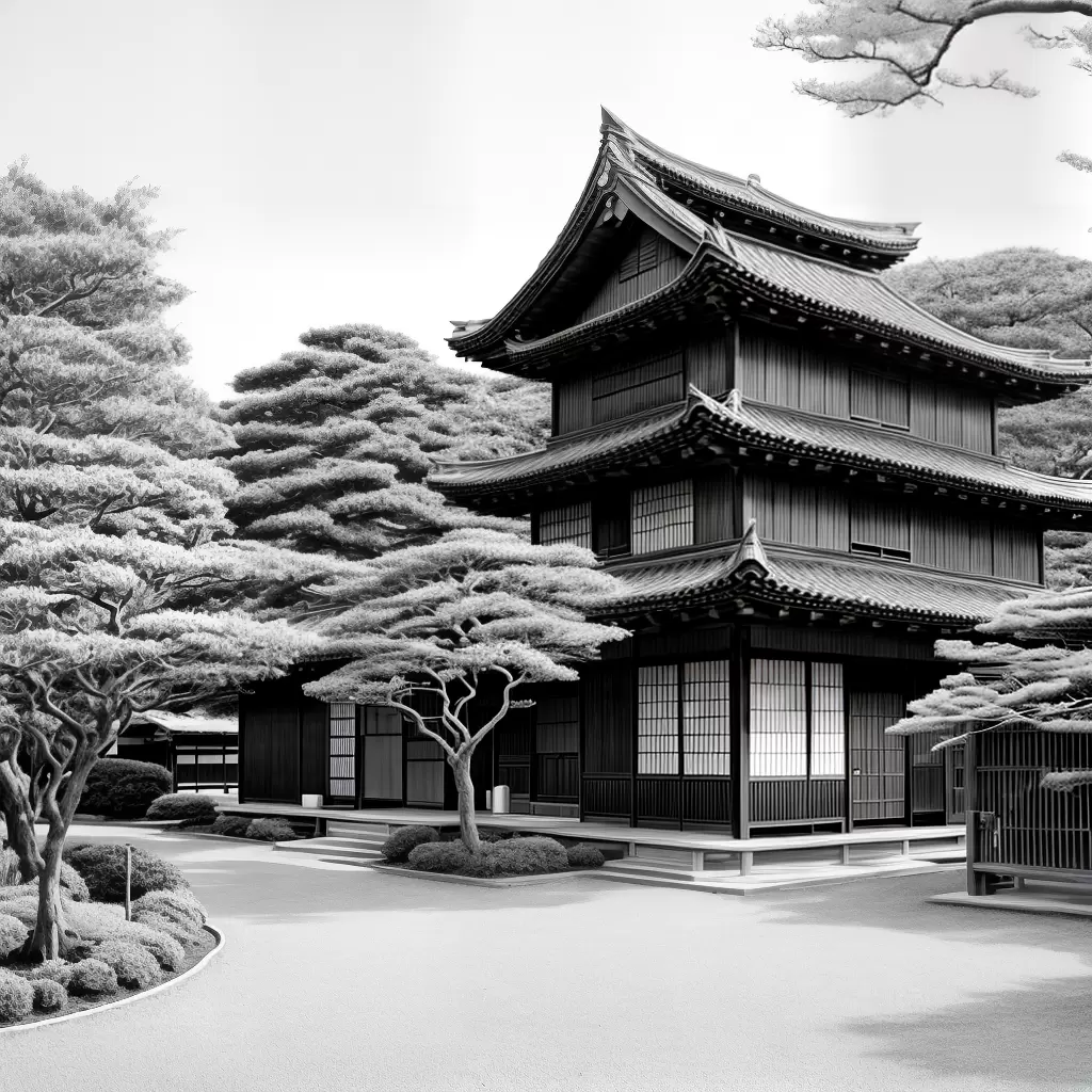 Fotos casa japonesa jardim cerejeiras colorir 1