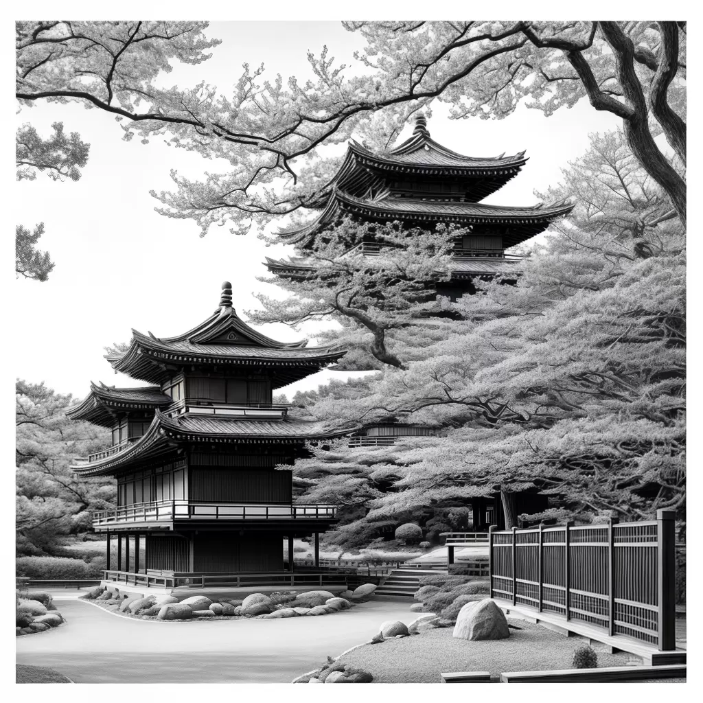 Fotos casa japonesa jardim koi sakura