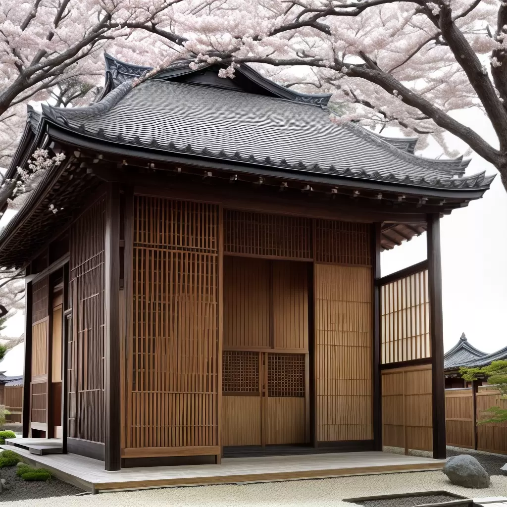 Fotos casa japonesa jardim cerejeiras colorir 2