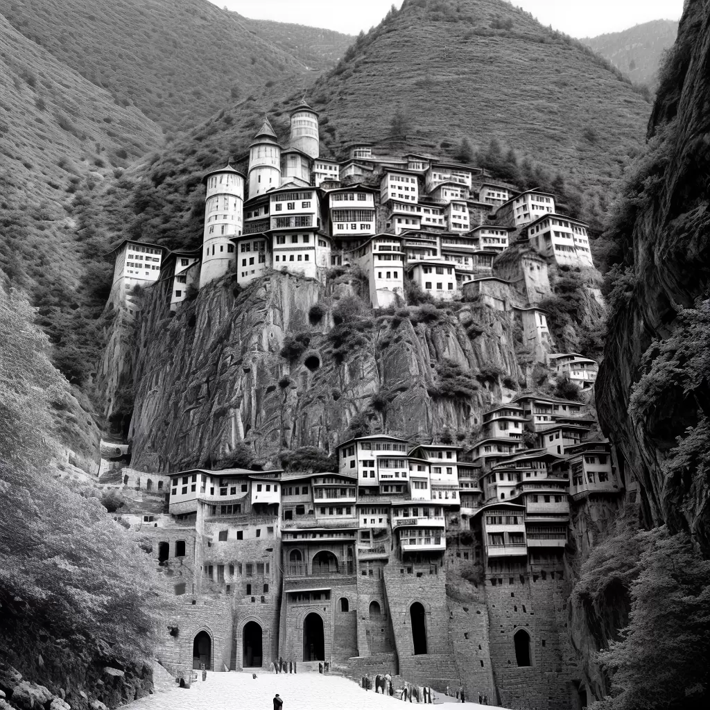 Fotos desenho sumela preto branco turquia