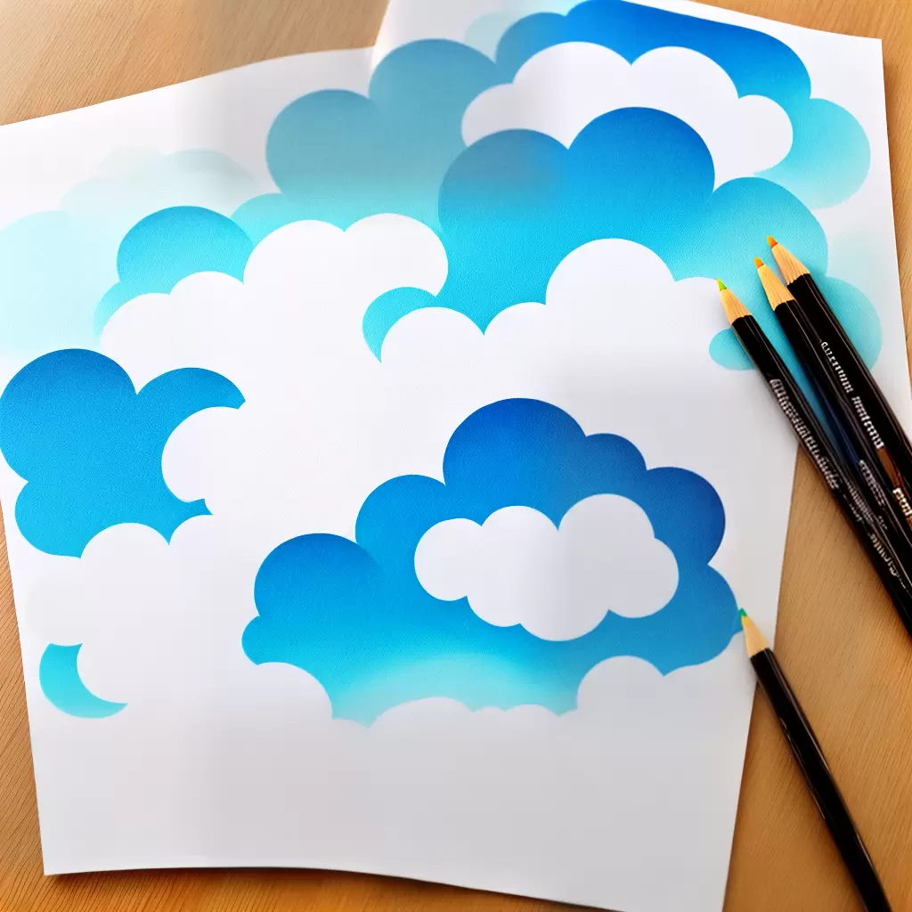 Fotos pagina colorir nuvem fofa azul branco