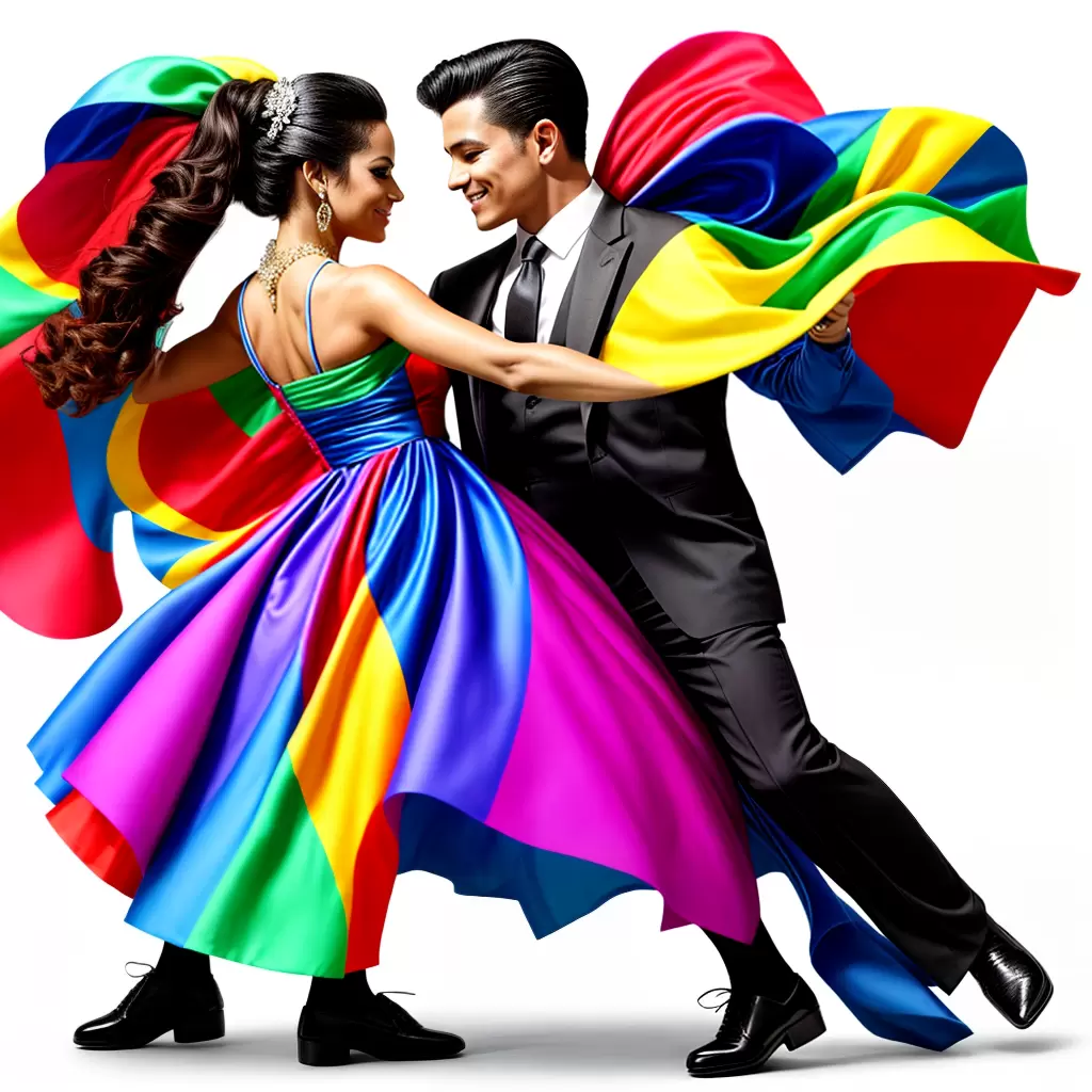 Fotos ilustracao casal danca mambo cores Fotos ilustracao casal danca mambo cores