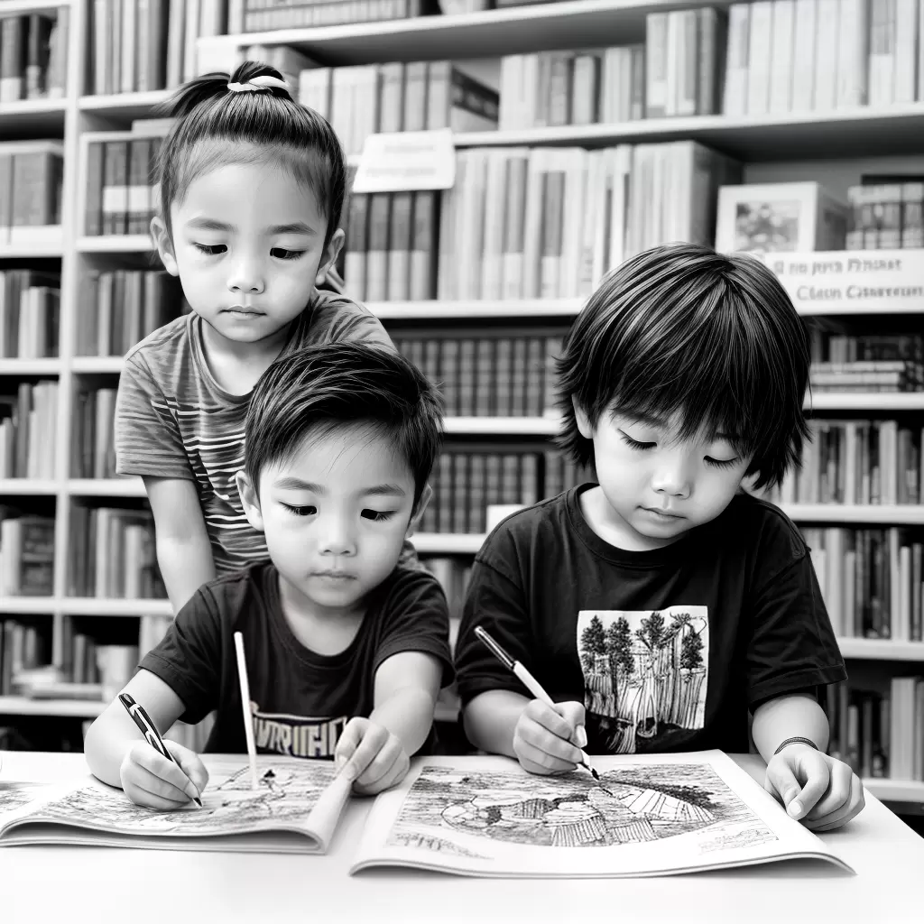 Fotos crianca colorindo desenho livros artes